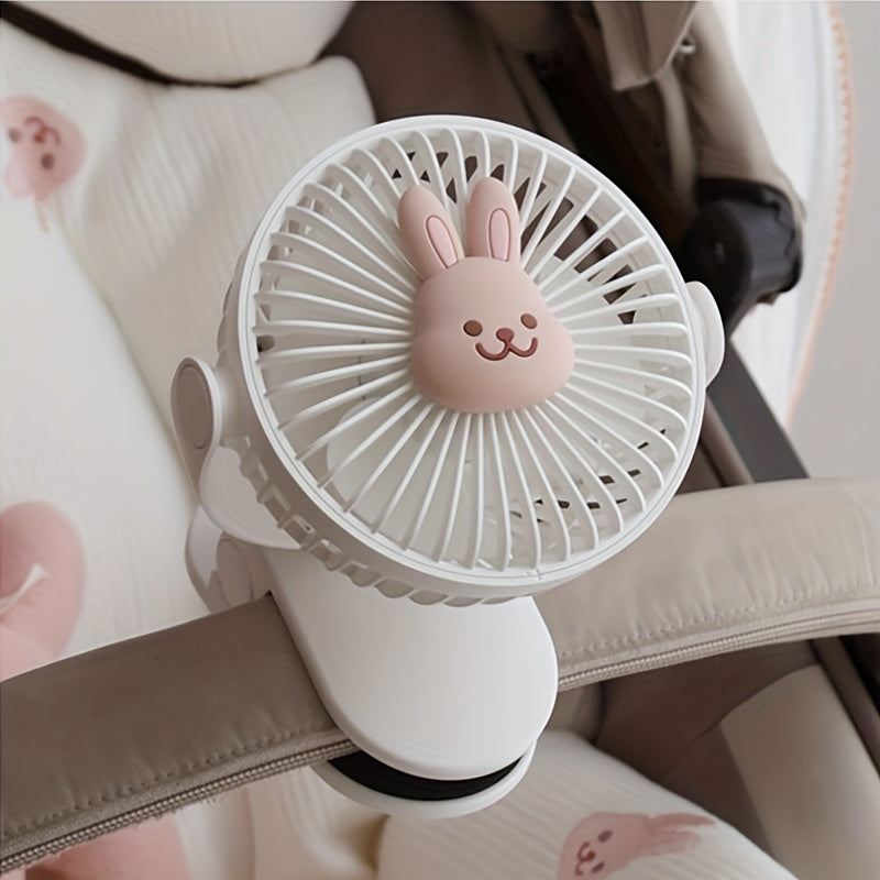 Portable Desktop Clip-on Stroller Fan, USB Small Fan, Three Speed Adjustable