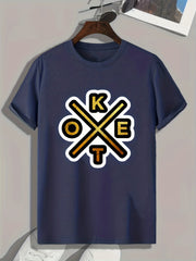 Letters Print Men's Graphic T shirt Casual Comfy Tees For Summer