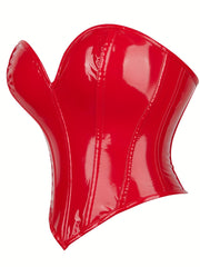 Red Strapless Corset Deep V Lace Up Body Shaper Women's Lingerie