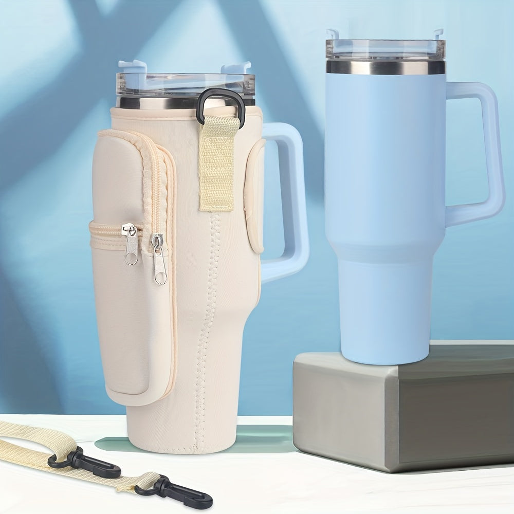 Heat Resistant Water Bottle Carrier Bag with Adjustable Strap for 30-40oz Cups