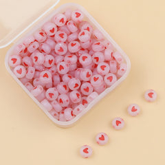 200pcs Luminous Acrylic Heart Beads For Jewelry Making