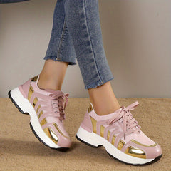 Women's Chunky Sneakers Lace Up Running Shoes Thick Sole Dad Shoes