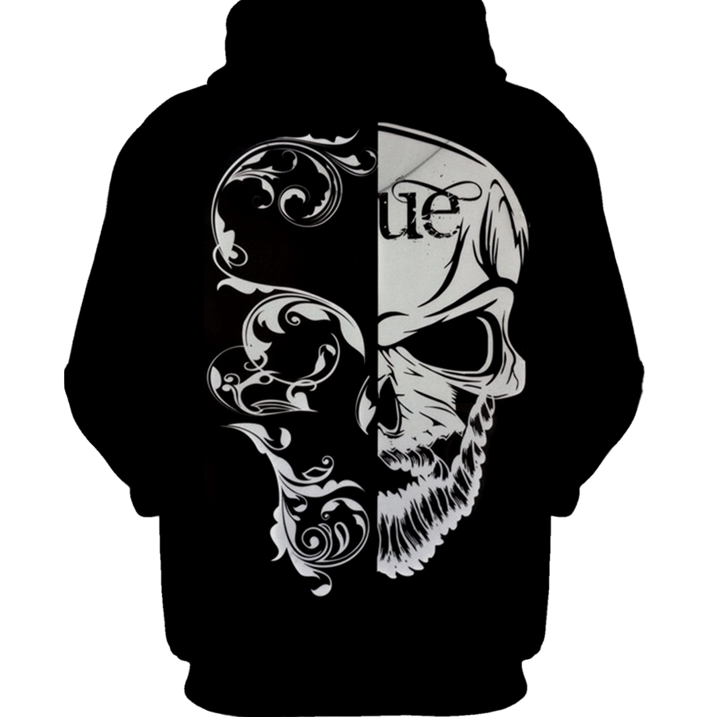 Men's Dark Skull Graphic Hoodie Active Slightly Stretch Breathable