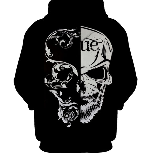 Men's Dark Skull Graphic Hoodie Active Slightly Stretch Breathable