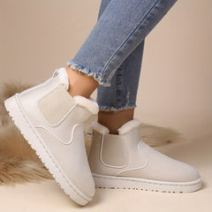 Women's Slip On Snow Boots High Round Toe Non slip Warm Fluffy Winter Shoes