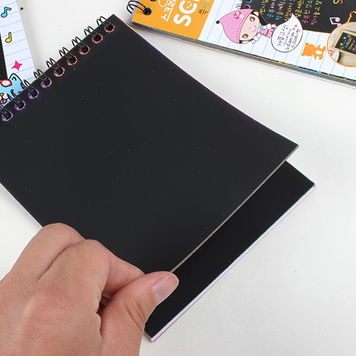 Scratch Art Book 10 Sheets Paper & Pen Craft 14x14 for Drawing Painting Gift