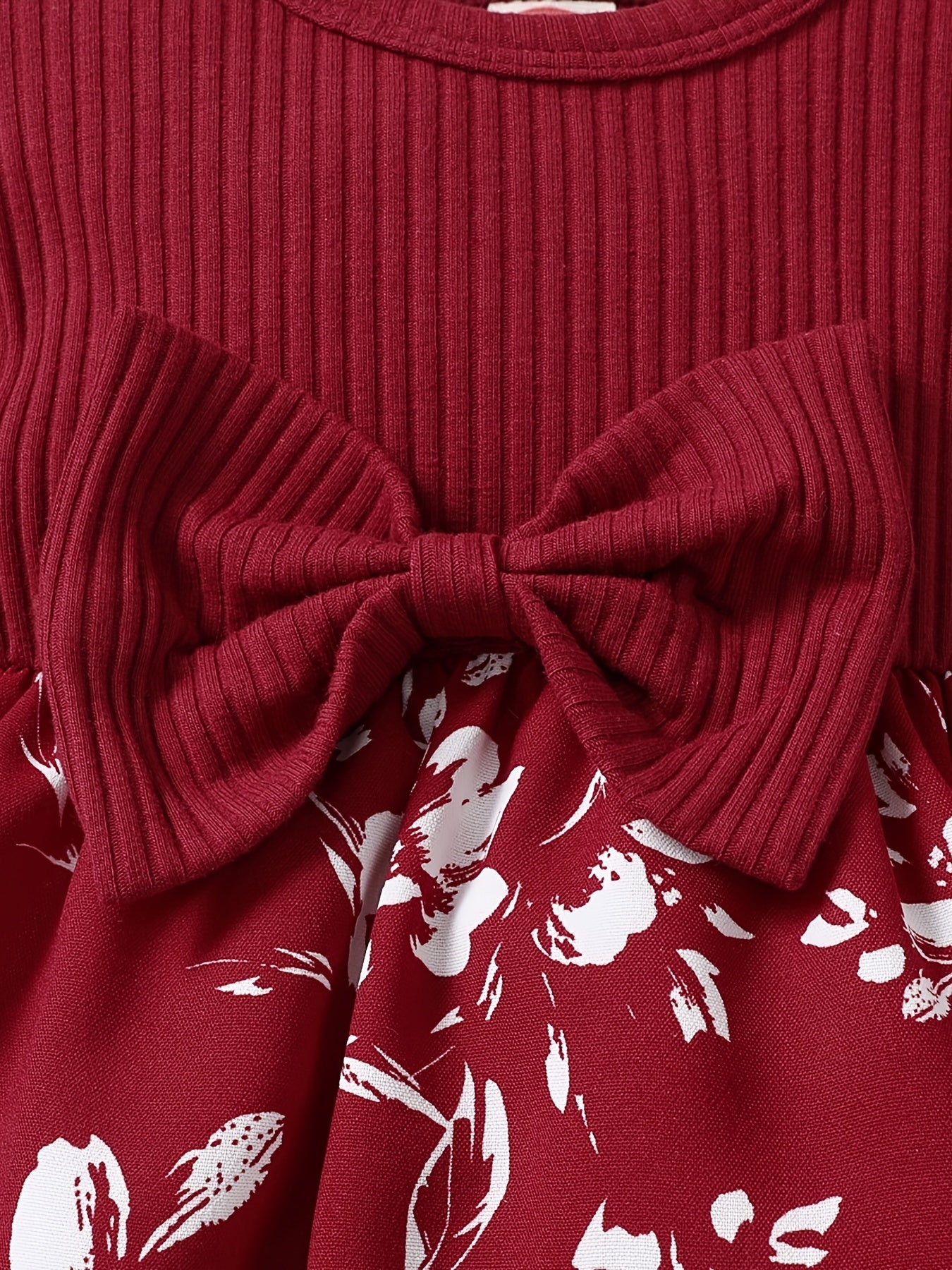 Baby Girls Floral Ruffled Sleeve Dress With Headband