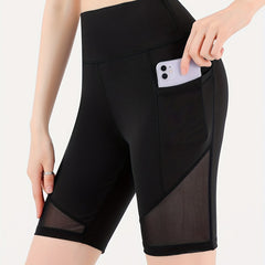Women's Mesh Yoga Sports Shorts Butt Lifting Stretchy Leggings
