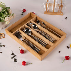 Bamboo Storage Tray 5 Compartment Organizer