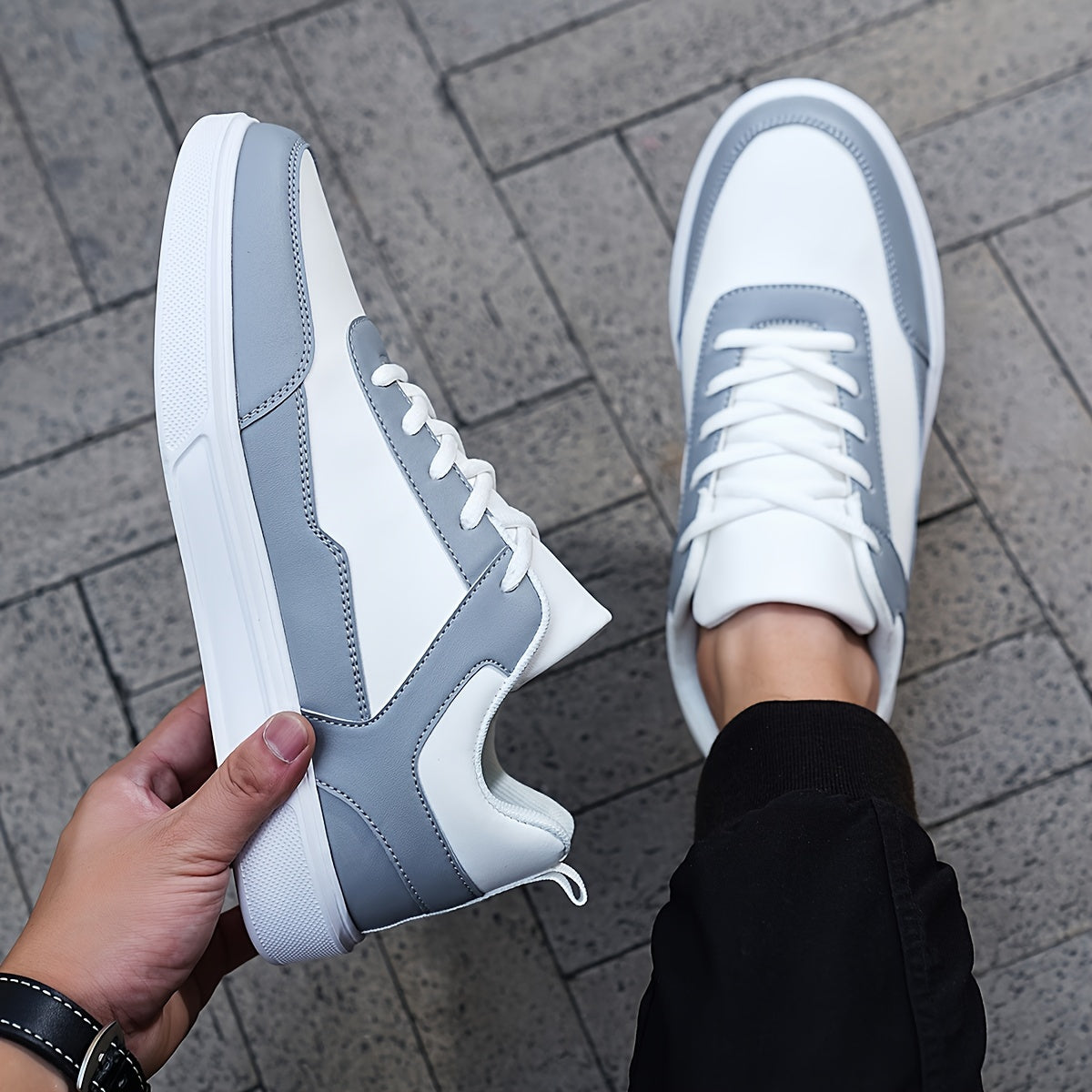 Men's Color Block Skate Shoes Non Slip Street Style Sneakers