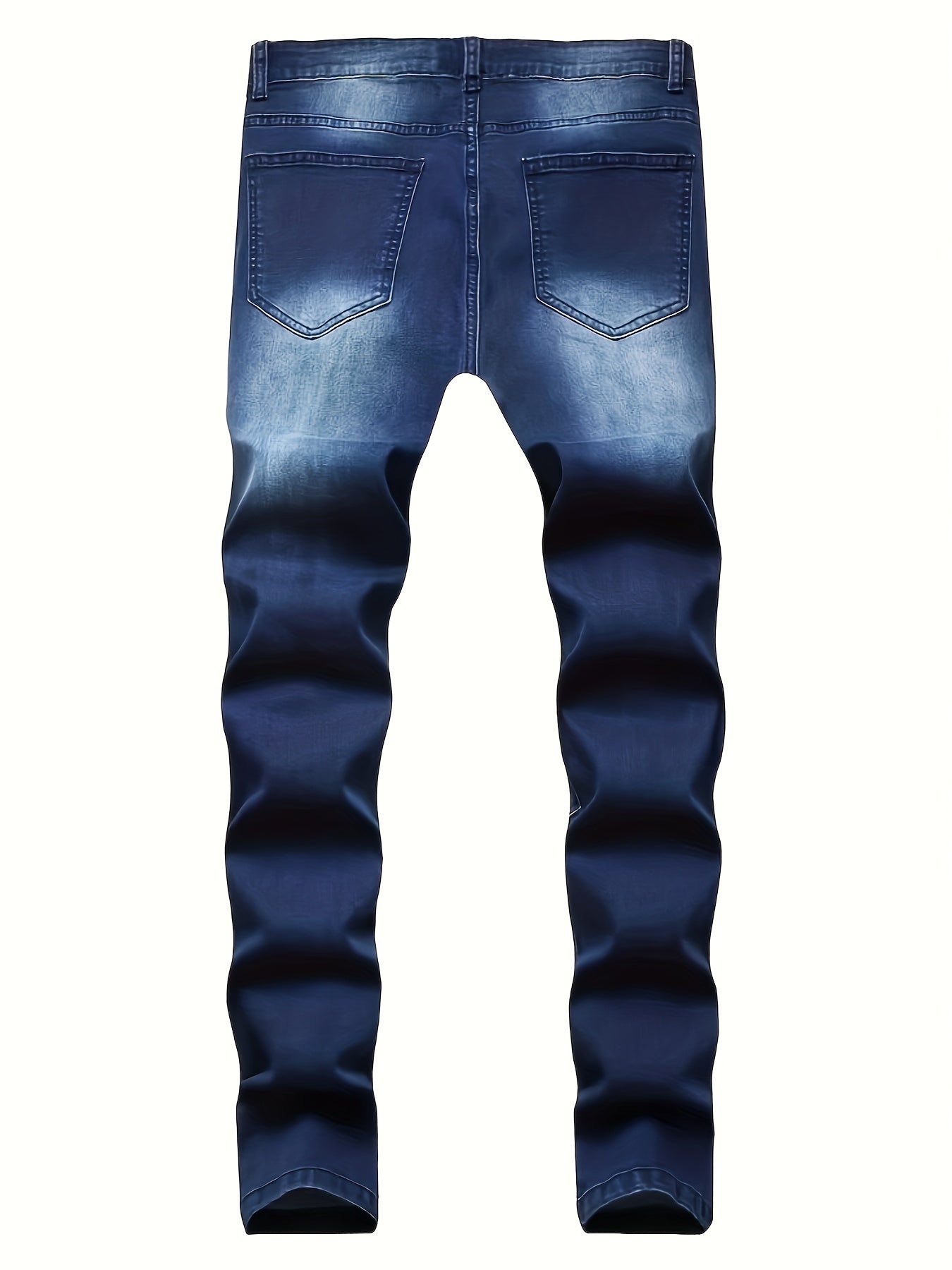 Men's Slim Fit Ripped Jeans Casual Street Style Denim Pants