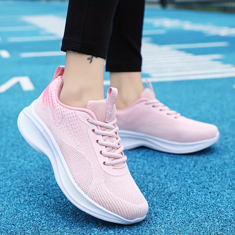 Women's Breathable Running Shoes Lace Up Anti-slip Mesh Walking Shoes