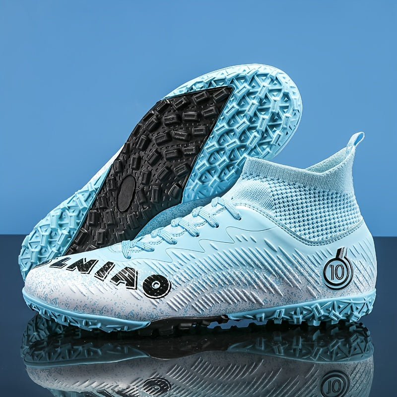 Boy's High Top Turf Football Boots Outdoor Soccer Cleats