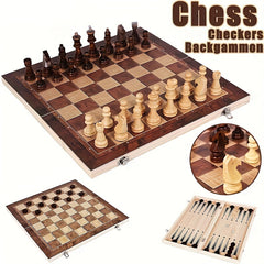Wooden Checkerboard Puzzle Chess Set