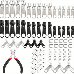 85pcs Nylon Zipper Repair Kit Replacement Slider Zipper Bottom Stop End Fix