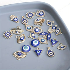 24pcs Evil Eye Alloy Pendant for DIY Necklace Bracelet Earrings