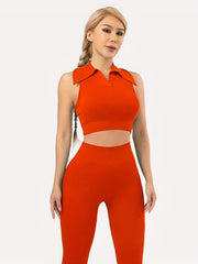 Yoga Sports Set: Crop Top & High Waist Leggings, Activewear