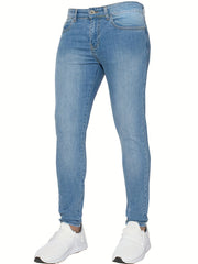 Men's Distressed Slim Fit Jeans Casual Street Style Denim Pants
