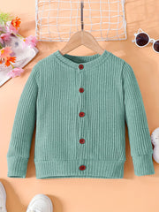 Comfy Toddler Girls Knit Cotton Long Sleeve Cardigan for Autumn Winter