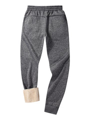 Fleece Lined Drawstring Sweatpants Loose Fit Pants Men's Casual Joggers