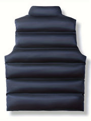 Men's Casual Zipper Pockets Stand Collar Zip Up Vest
