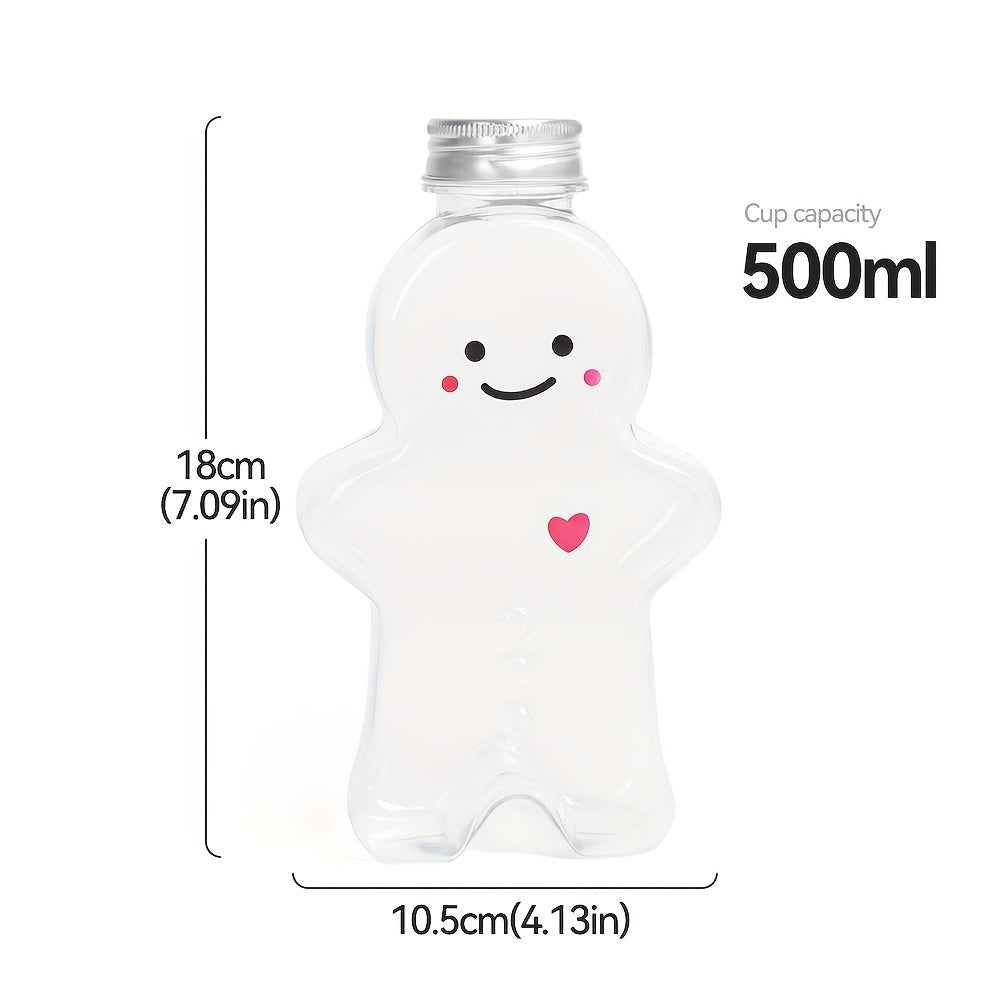 500ml Christmas Snowman Water Bottle Leakproof Juice Milk Cup