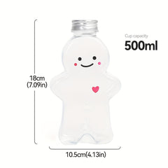 500ml Christmas Snowman Water Bottle Leakproof Juice Milk Cup