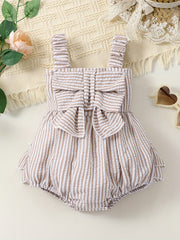 Baby Girls Striped Bowknot Onesie Clothes