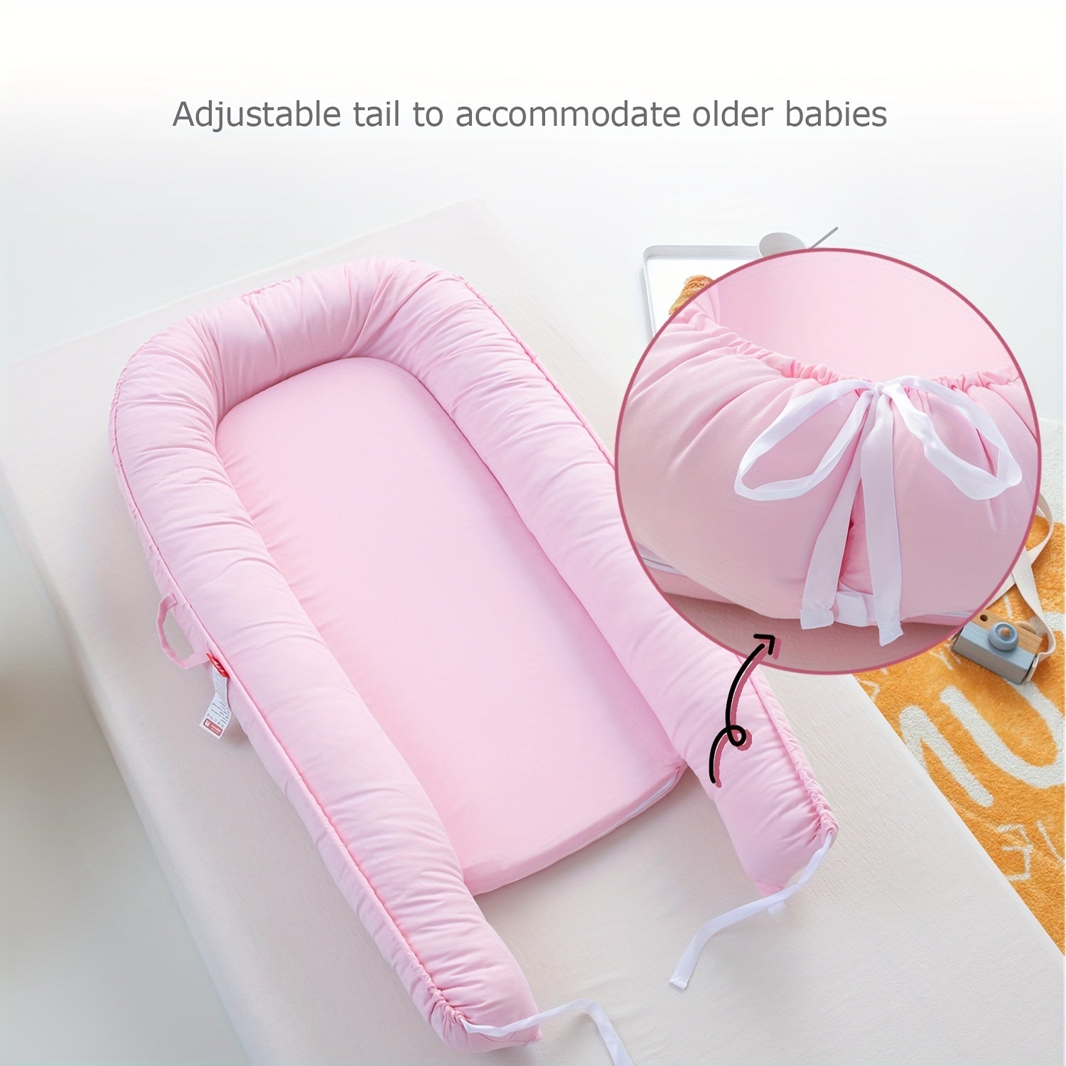 Cotton Solid Foldable Baby Nest Portable Crib Middle Bed Bionic Full
