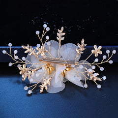 Crystal Flower Leaf Hair Clip Headband Bridal Hair Accessories