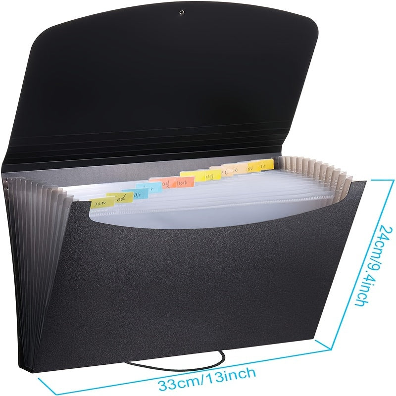 2pcs Expanding File Folder With Cover Portable Filing Box