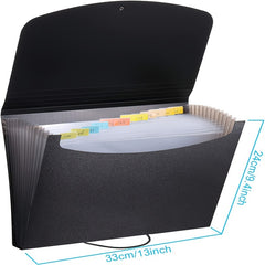 2pcs Expanding File Folder With Cover Portable Filing Box