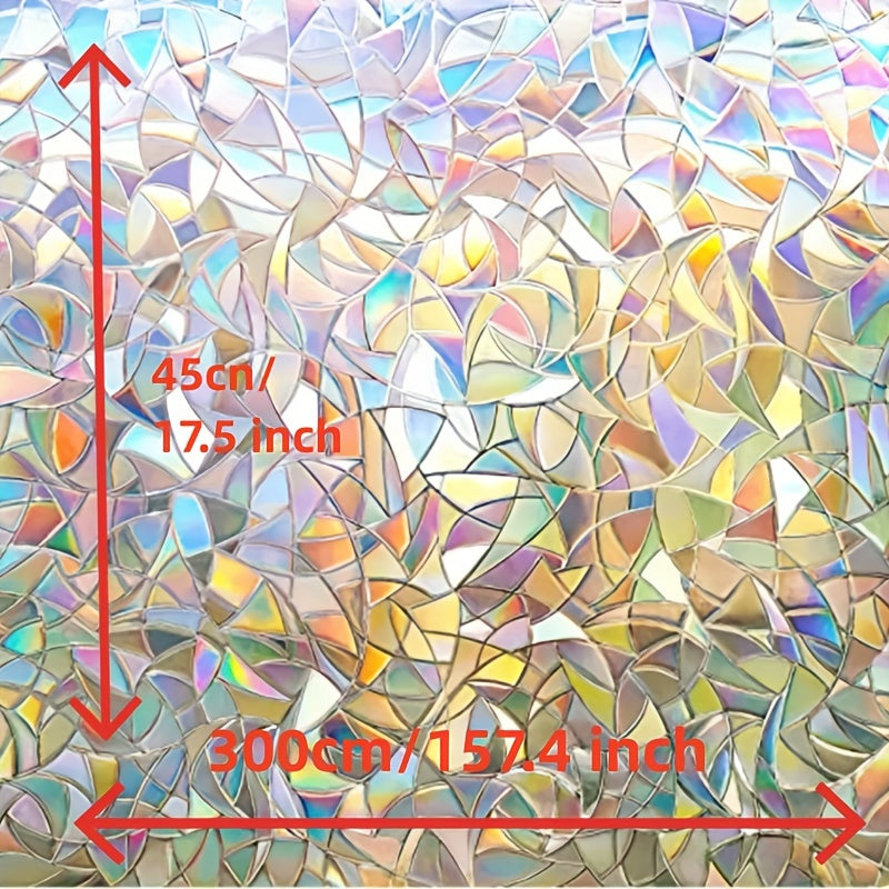 Privacy Rainbow Window Film Clings - Decorative 3D Vinyl Stained Glass Decals