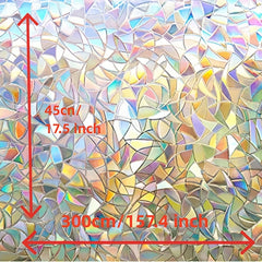 Privacy Rainbow Window Film Clings - Decorative 3D Vinyl Stained Glass Decals