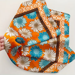 Flower Print Silk Scarf Bandana Neckwear Hair Accessory
