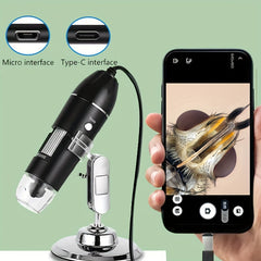 1600X Digital Microscope Camera 3in1 Type C USB Portable Electronic Microscope