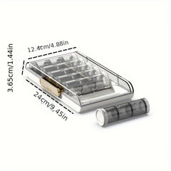 1PC Transparent Divided Jewelry Storage Box Portable Earrings Necklace Organizer