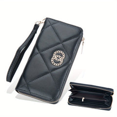 Women's Long Style Leather Wallet With Zipper