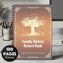 Family History Record Book Spiral Notebook Journal 100 Pages