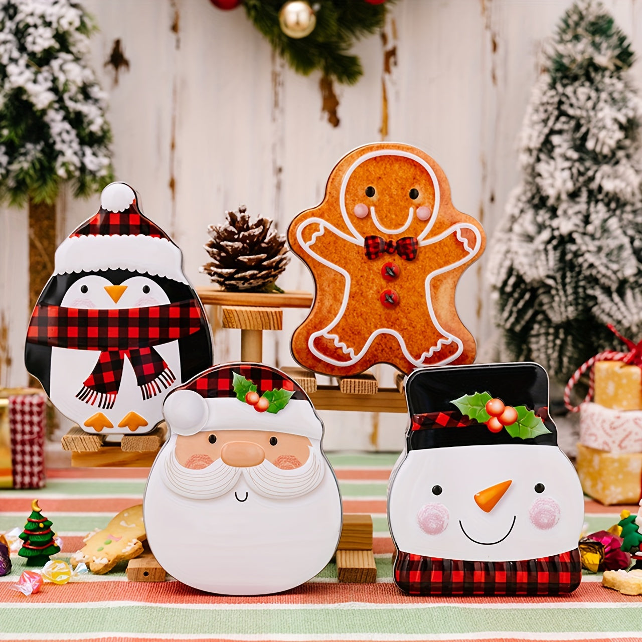 Christmas Candy Box Gingerbread Man Biscuit Box