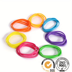 100 Natural Synthetic Rubber Bands 50mm x 3mm Multicolor