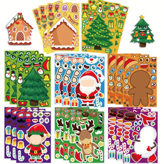 DIY Puzzle Stickers Christmas Images Funny Face Jigsaw Stickers