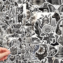 50pcs Medieval Style Phone Case Graffiti Stickers DIY Waterproof Decoration