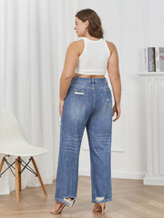 Casual High Rise Wide Leg Jeans