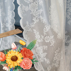 1pc Lace Curtains Sheer Knitting Curtains for Home Decor
