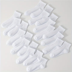 20 Pairs Solid Socks Comfy & Breathable Women's Stockings