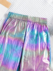 Girls' Rainbow Elastic Waist Party Pants Trousers Outfit