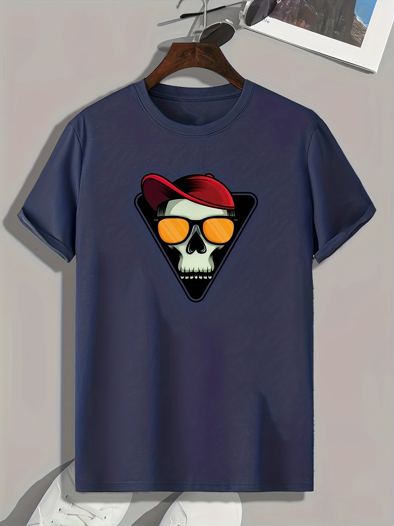 Skull Print Men's Graphic Tee Casual Comfy Shirt Summer Clothing