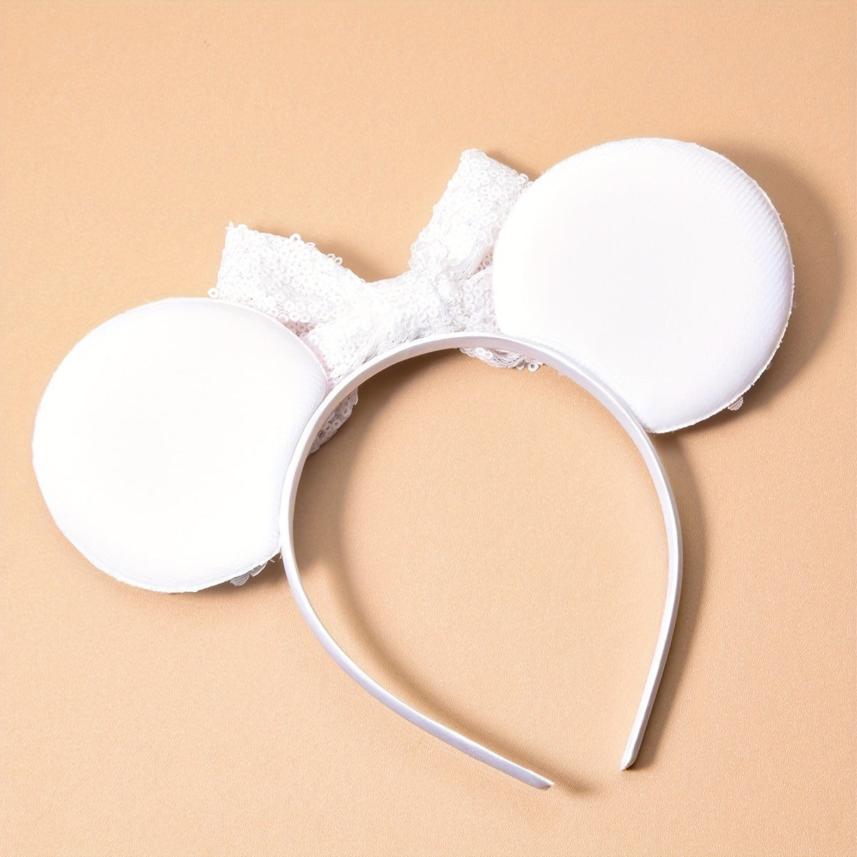 Girls Ceramic Sequin Ear Bow Tie Headband Dress Up Accessory