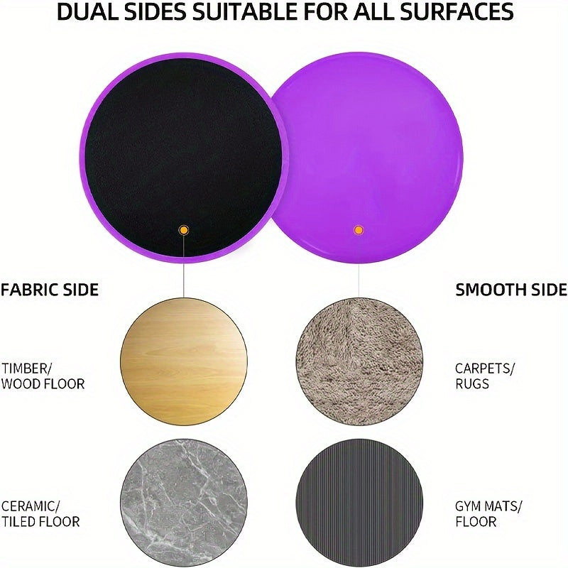 2pcs TPE Yoga Sliding Discs Fitness Foot Sliding Pads Core Training